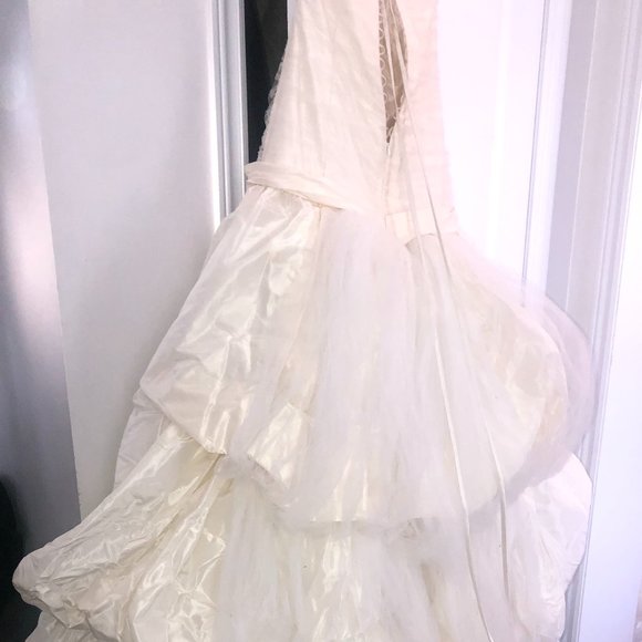 Katerina Bocci designer Silk Mermaid Drop Waist Style with Crystals White - Picture 2 of 5